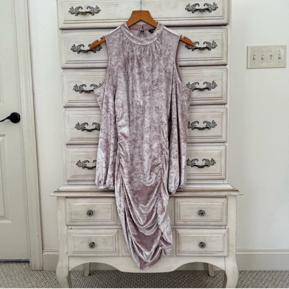 Express Velvet Ruched Dress - Picture 4 of 7